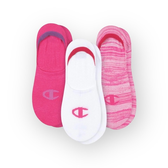 new Champion 𖠌 3 Pack Performance Invisible Liner Socks 𖠌 Pink White Space Dye - Picture 12 of 13
